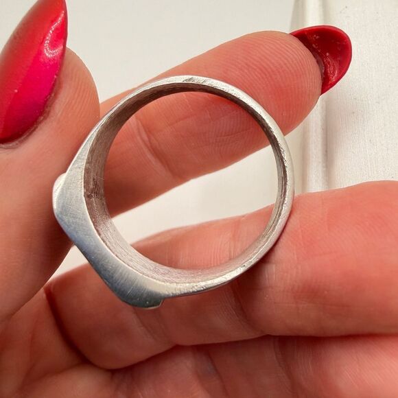 Vintage Unisex, Size 13 Solid Sterling Silver ring - Engravable! - Picture 7 of 11